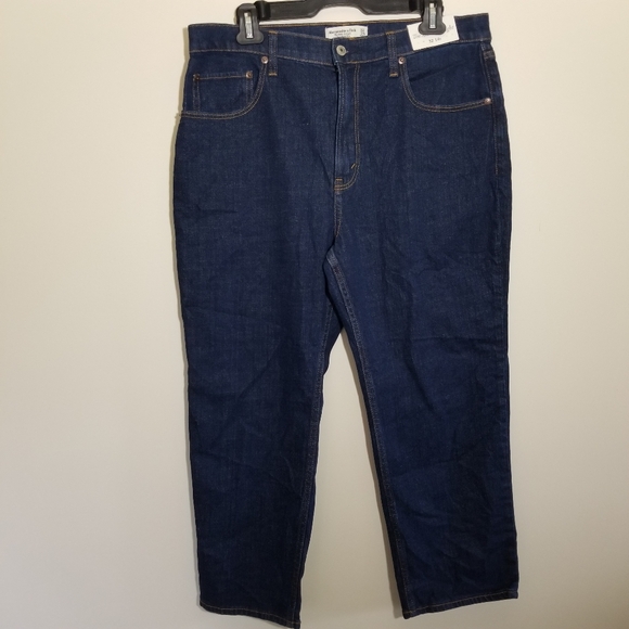 NWT Abercrombie & Fitch Ultra High Rise Ankle Straight Dark Blue 32 Short or 14 - Picture 8 of 10